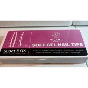 YILAMO NEW 520ct BOX Full Coverage Clear Soft Gel Nail Tips Enhancements